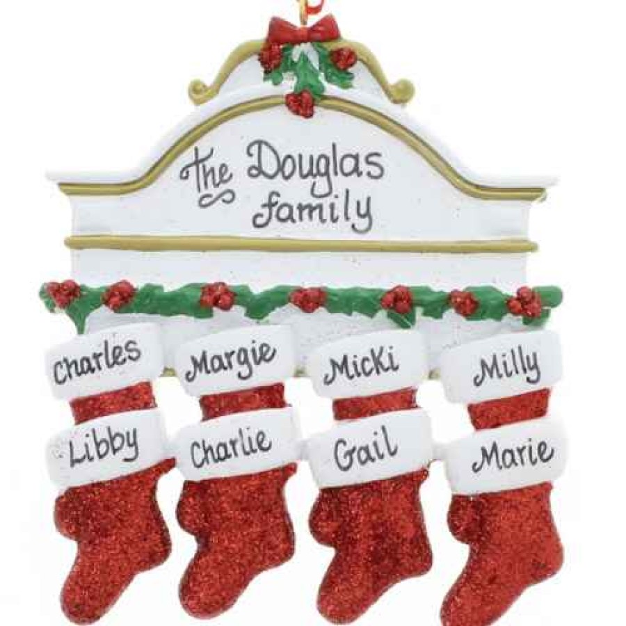 Ornaments Christmas Place  | White Mantle Family Of 8