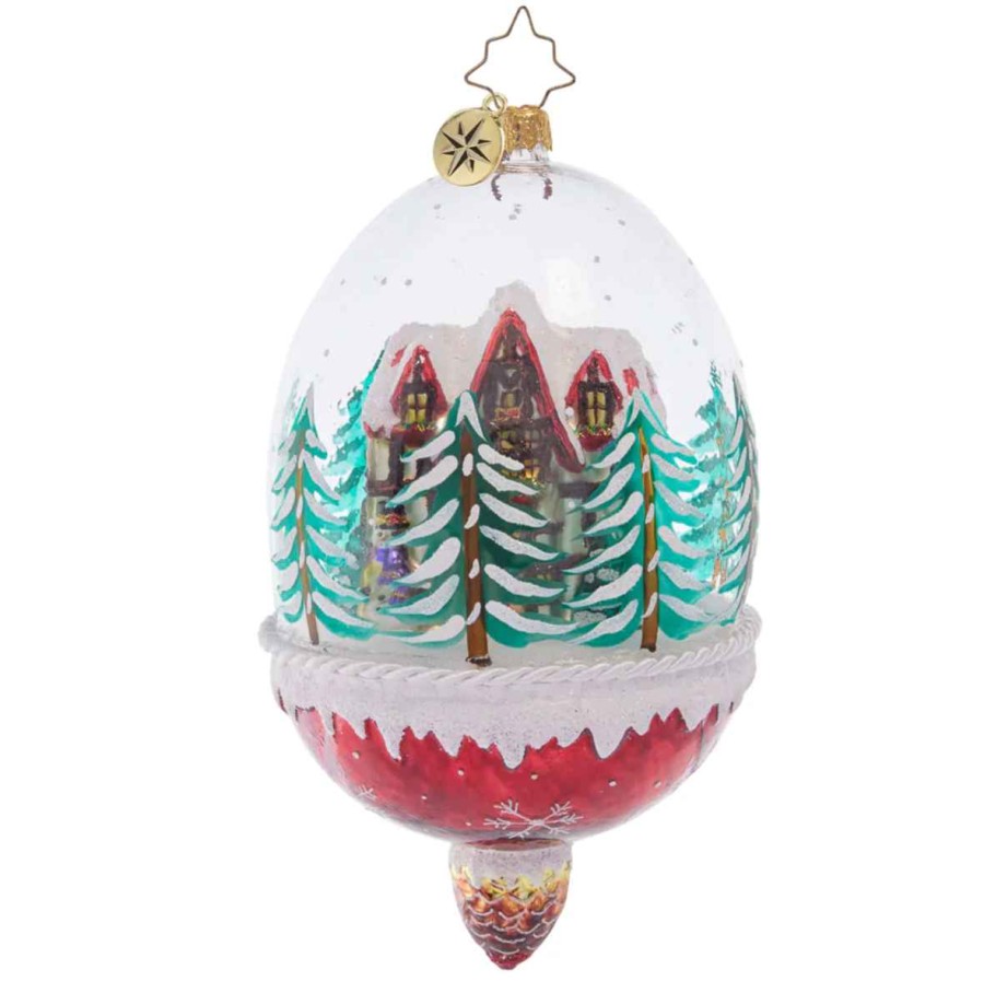 Ornaments Christmas Place | 2023 Winter Cottage Hideaway Glass Ornament ...